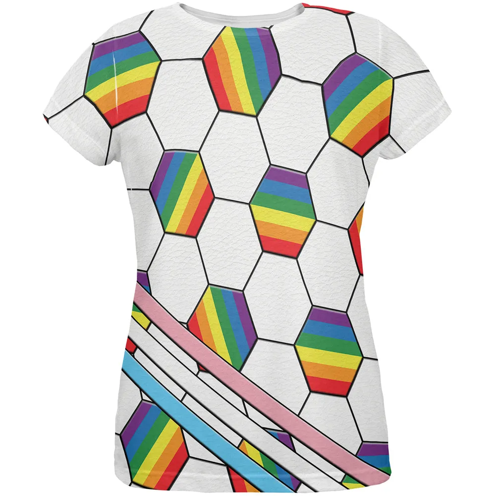 LGBT World Cup LGBT Pride Soccer Ball All Over Womens T Shirt sold by Old Glory