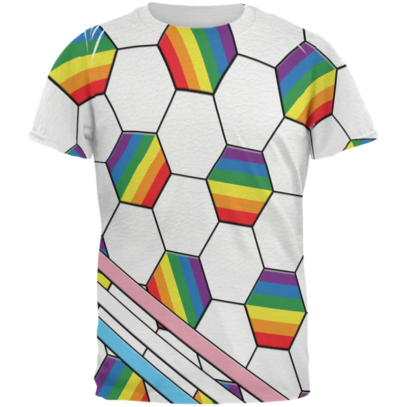 LGBT World Cup LGBT Pride Soccer Ball All Over Mens T Shirt sold by Old Glory