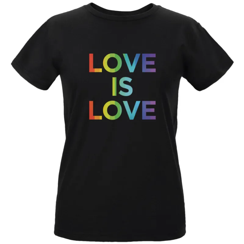 LGBT Gay Pride Love Is Love Womens Organic T Shirt sold by Old Glory