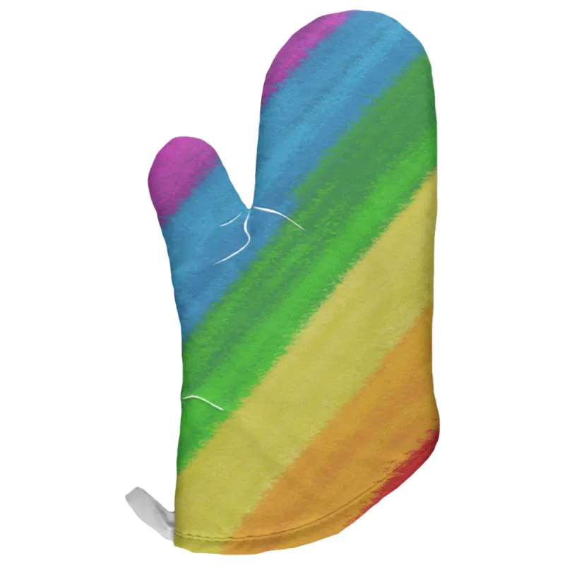 LGBTQ Rainbow Pride Crayon Flag All Over Oven Mitt sold by Old Glory