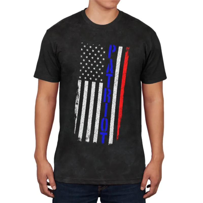 4th of July Patriot American Distressed Flag Mens Soft T Shirt sold by Old Glory