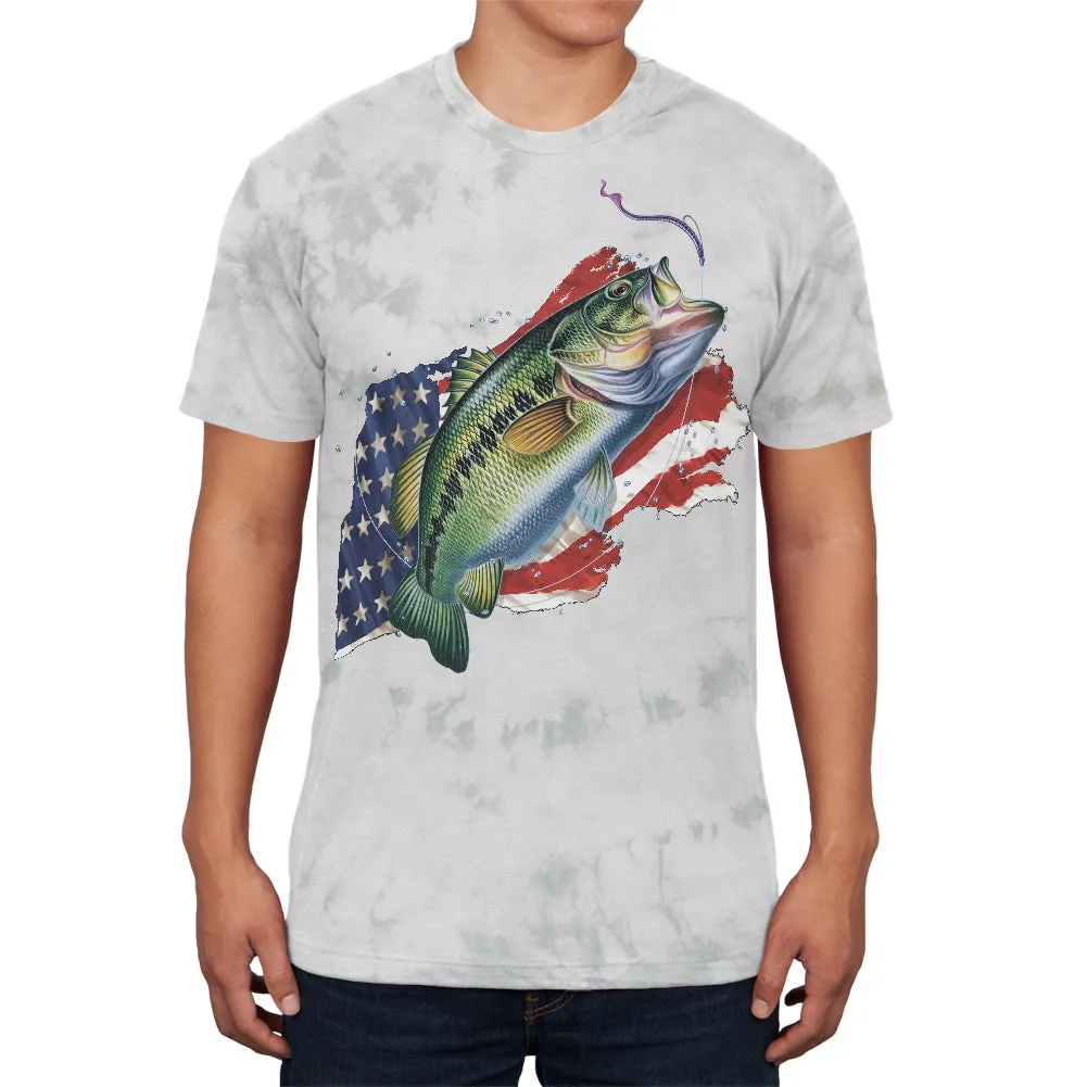 4th of July American Fisherman Bass Mens Soft T Shirt sold by Old Glory product image thumbnail 2