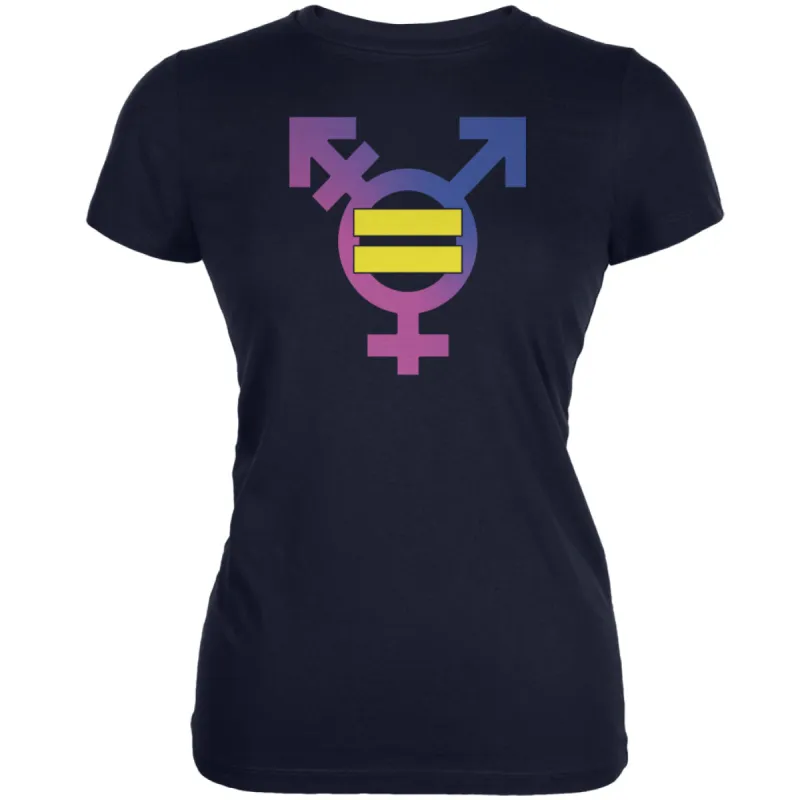 Sexual Equality Men Women Transgender Navy Juniors Soft T-Shirt sold by Old Glory