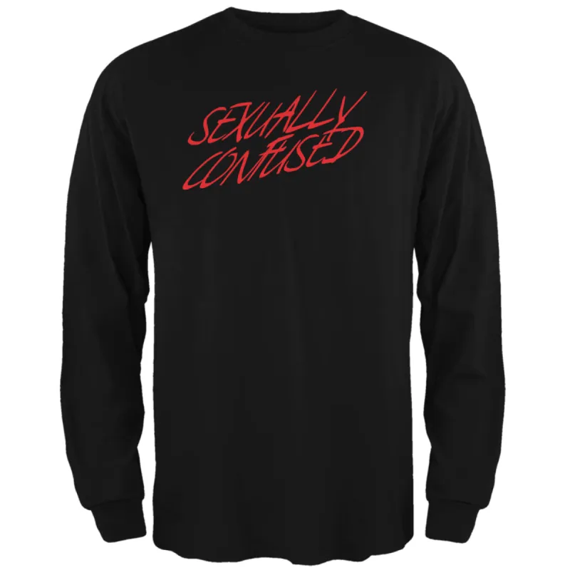 Sexually Confused LGBT Funny Black Adult Long Sleeve T-Shirt sold by Old Glory
