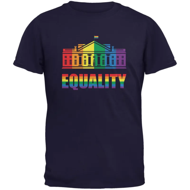 LGBT Gay Pride White House Navy Adult T-Shirt sold by Old Glory