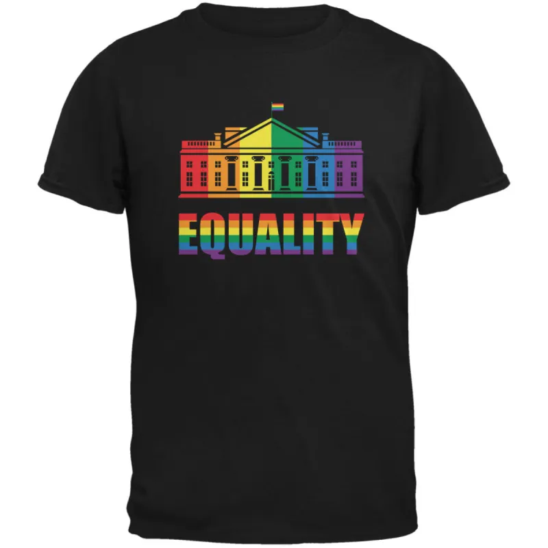 LGBT Gay Pride White House Black Adult T-Shirt sold by Old Glory