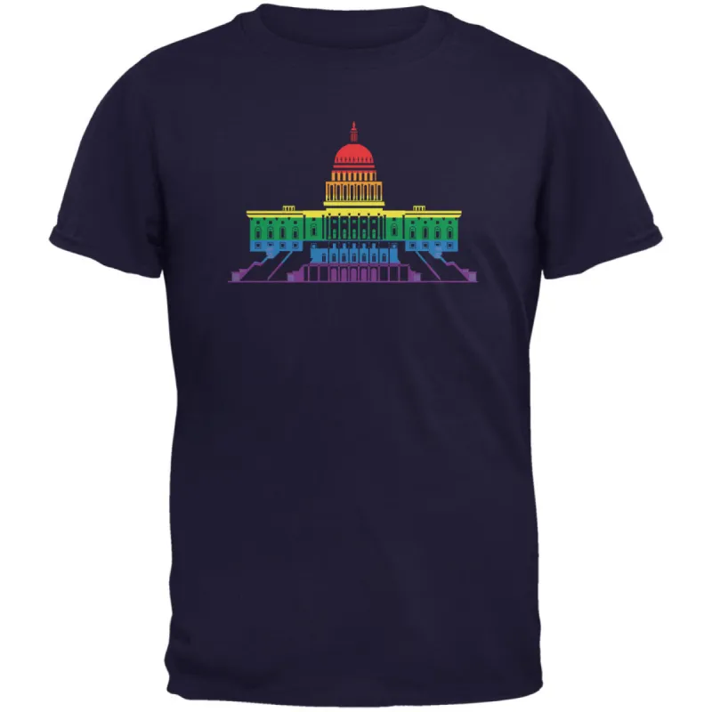 LGBT Gay Pride Capitol Building USA Navy Adult T-Shirt sold by Old Glory