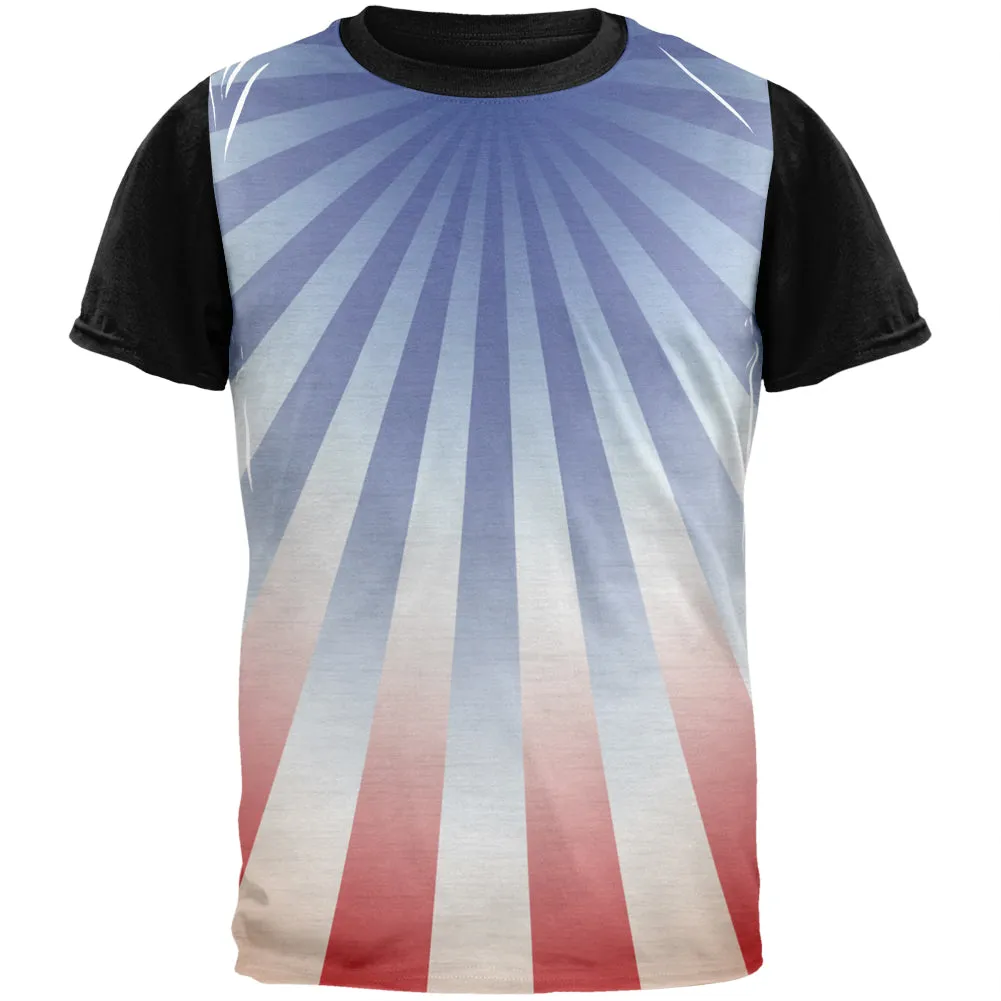 4th of July Patriot Starburst Adult Black Back T-Shirt sold by Old Glory