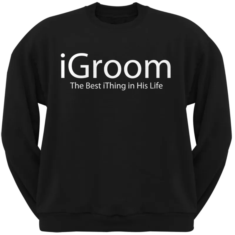 iGroom LGBT Black Adult Crew Neck Sweatshirt sold by Old Glory