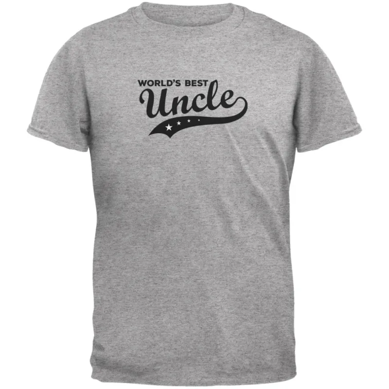 World's Best Uncle Heather Grey Adult T-Shirt sold by Old Glory