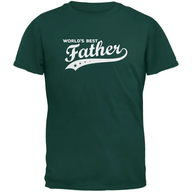 Father's Day - World's Best Father Forest Green Adult T-Shirt sold by Old Glory