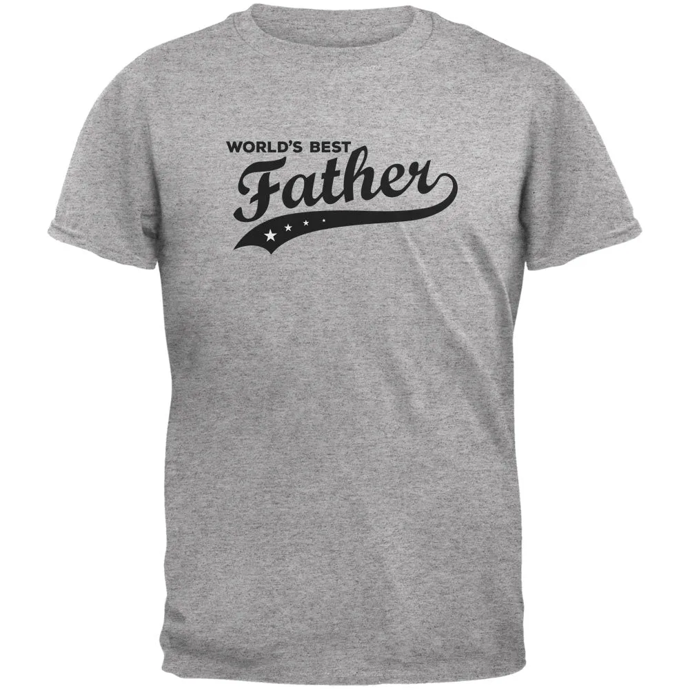 Father's Day - World's Best Father Heather Grey Adult T-Shirt sold by Old Glory