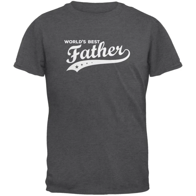 Father's Day - World's Best Father Dark Heather Adult T-Shirt sold by Old Glory