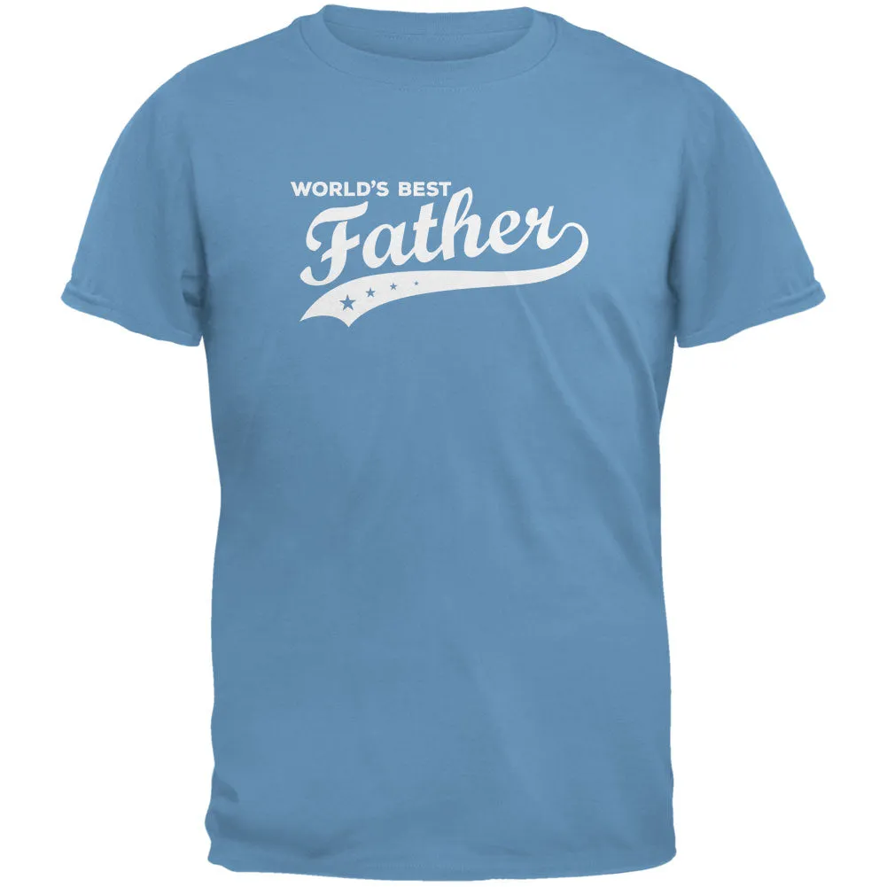 Father's Day - World's Best Father Carolina Blue Adult T-Shirt sold by Old Glory