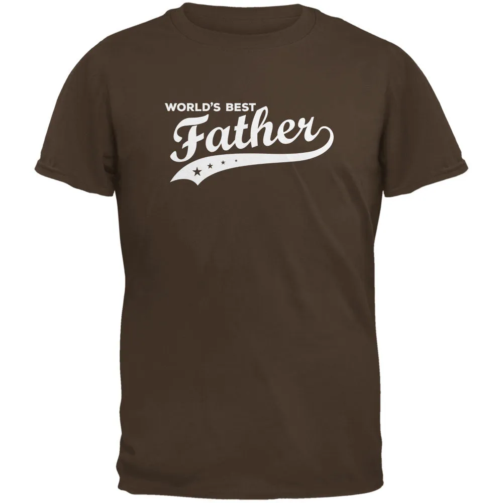 Father's Day - World's Best Father Brown Adult T-Shirt sold by Old Glory
