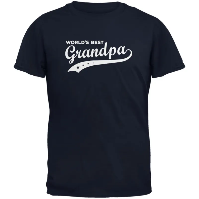 Father's Day - World's Best Grandpa Black Adult T-Shirt sold by Old Glory