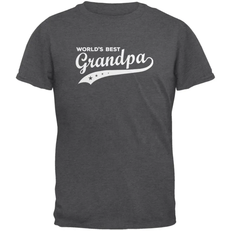 Father's Day - World's Best Grandpa Dark Heather Adult T-Shirt sold by Old Glory