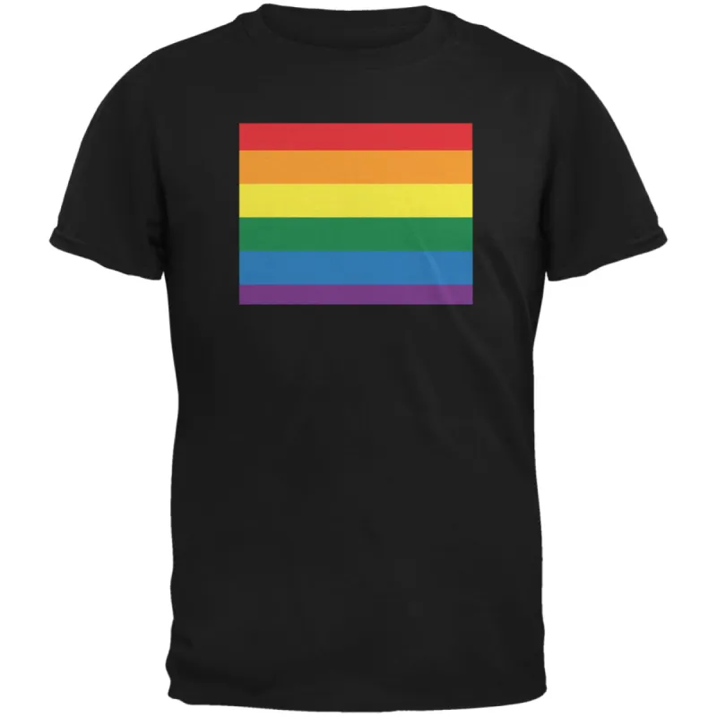 Wyoming LGBT Gay Pride Rainbow Black Adult T-Shirt sold by Old Glory