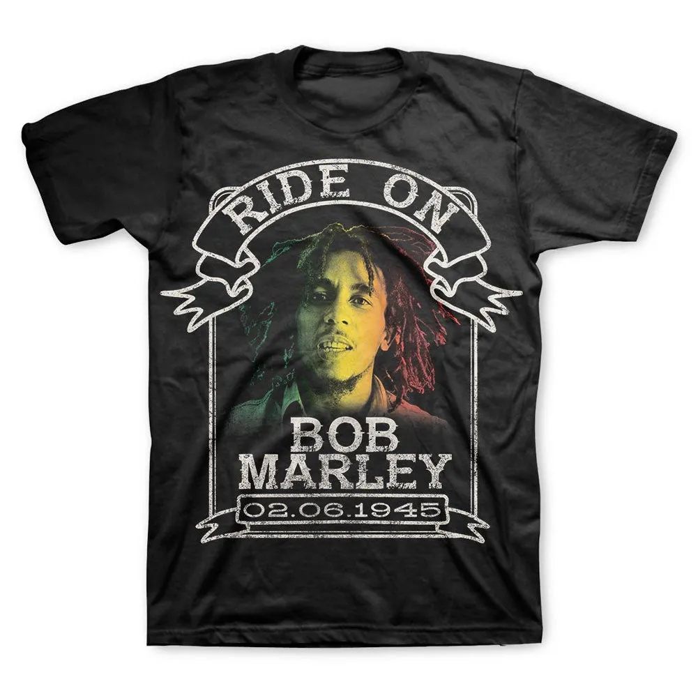 Bob Marley - Ride on Ribbon Mens T Shirt sold by Old Glory