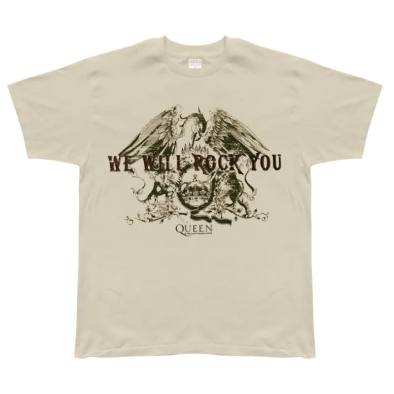 Queen - We Will Rock You Soft Natural T-Shirt sold by Old Glory