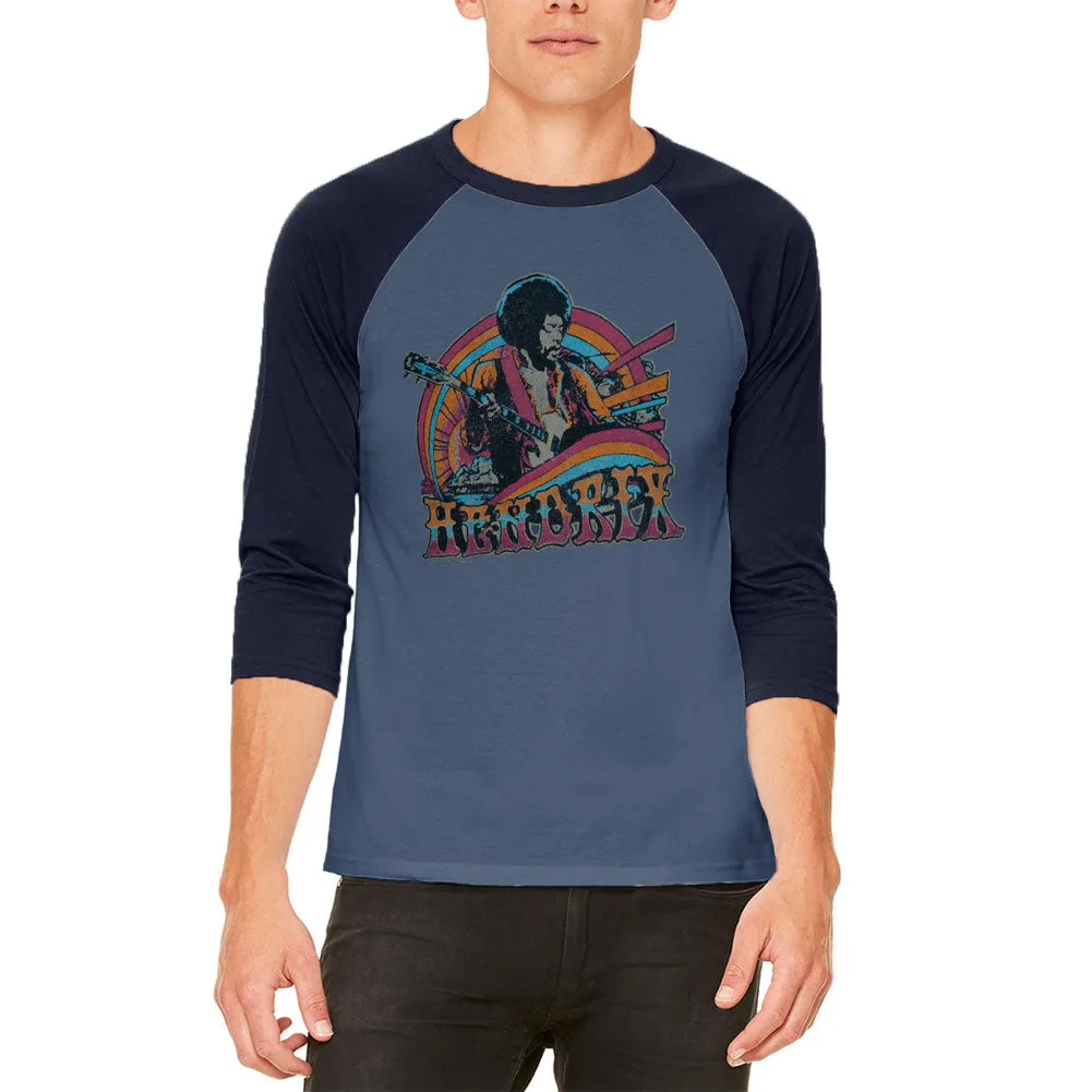 Jimi Hendrix - Distressed Guitar Ladies Raglan T Shirt sold by Old Glory