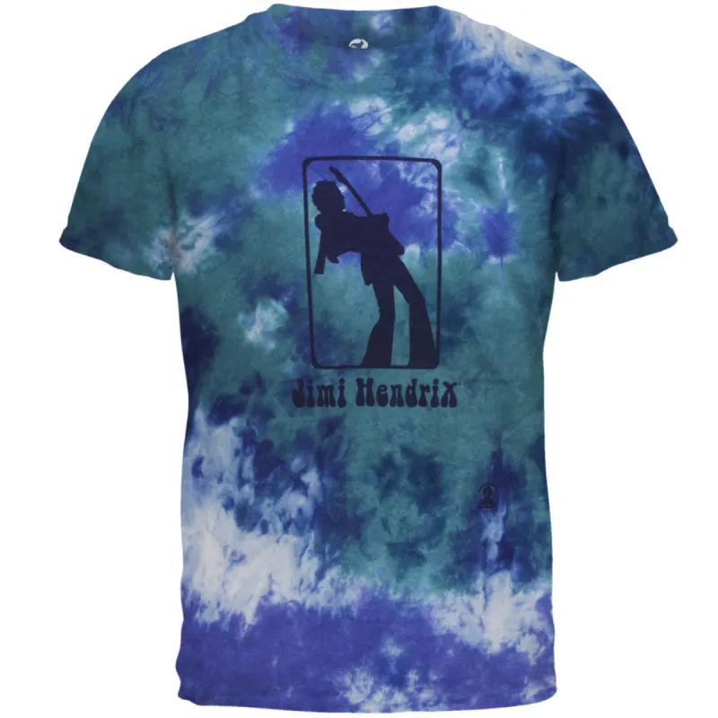 Jimi Hendrix - Silhouette Poster Tie Dye Mens T Shirt sold by Old Glory