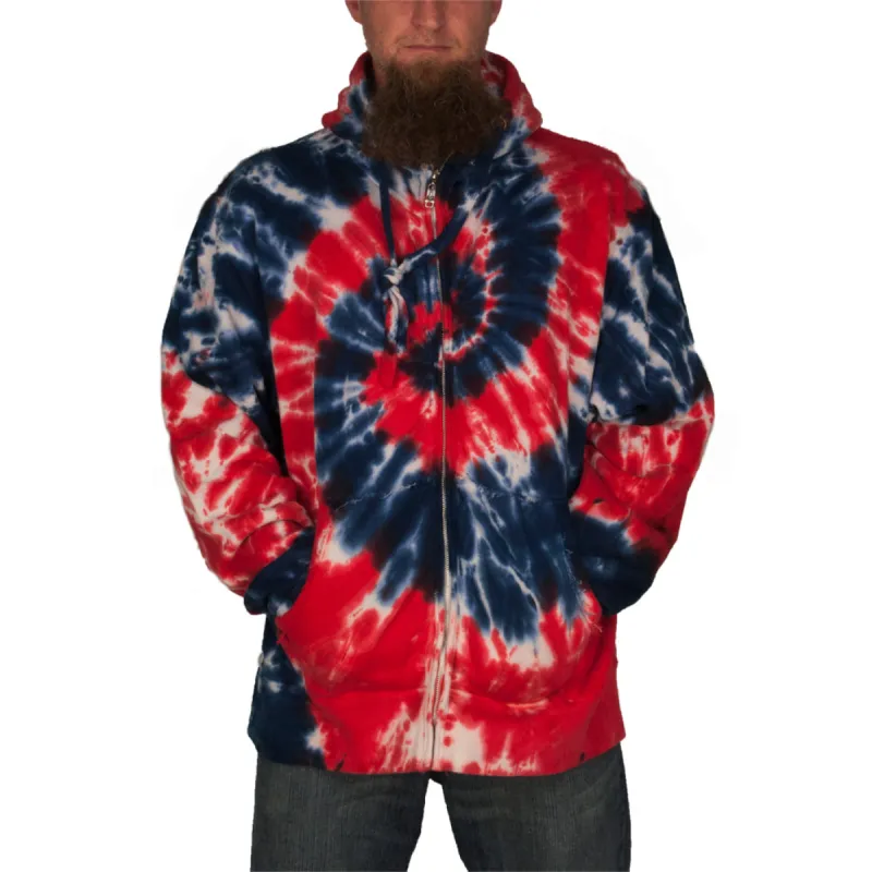 Tie-Dye Mens Full Zip Hoodie sold by Old Glory