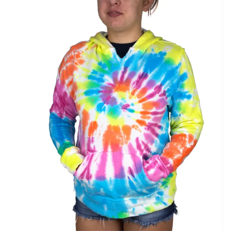 Tie Dye Womens V-Neck Hoodie sold by Old Glory