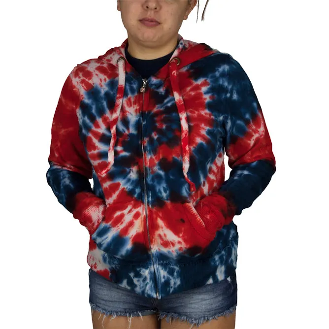 Tie Dye Womens Full Zip Hoodie sold by Old Glory product image thumbnail 2