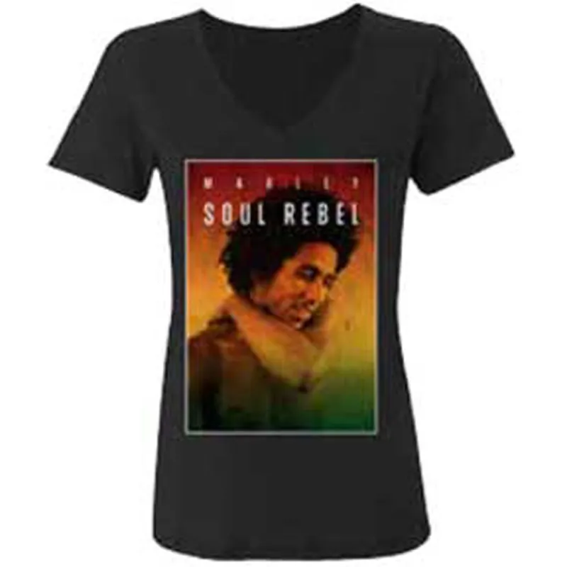 Bob Marley - Soul Rebel Juniors V-Neck T Shirt sold by Old Glory