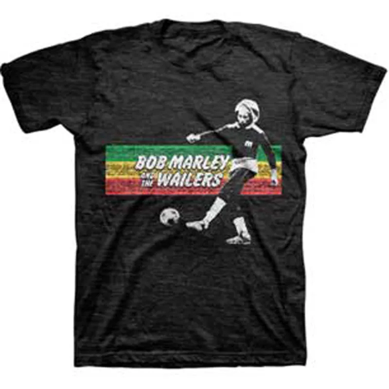 Bob Marley - Soccer Rasta Stripe Mens T Shirt sold by Old Glory