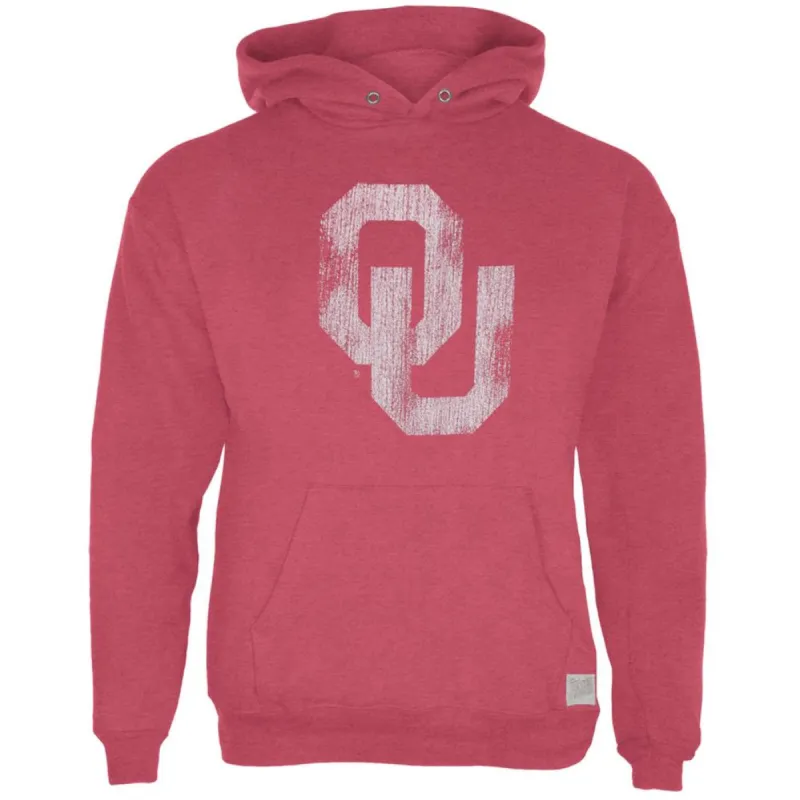 Oklahoma Sooners - Distressed OU Logo Tri-Blend Adult Pullover Hoodie sold by Old Glory