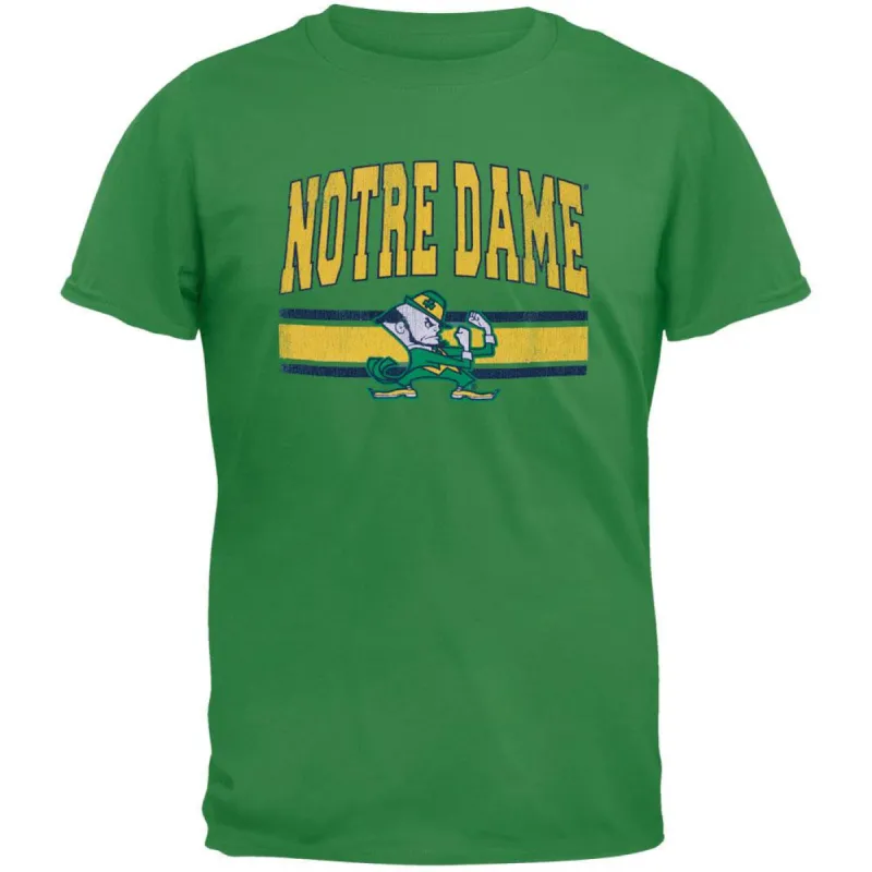 Notre Dame Fighting Irish - Distressed Bar Logo Vintage Adult Soft T-Shirt sold by Old Glory