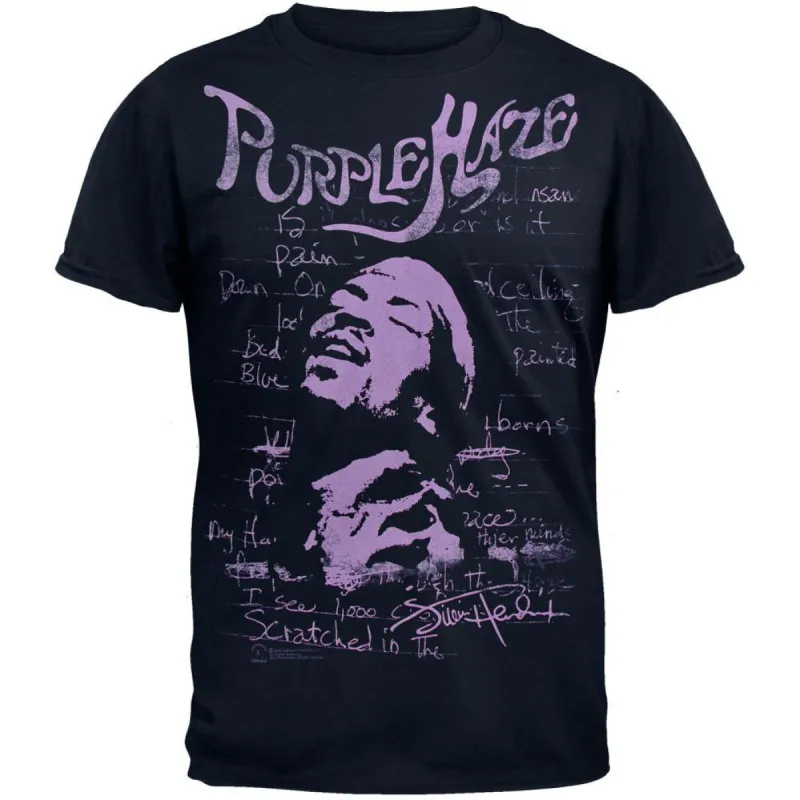 Jimi Hendrix - Purple Haze Navy Blue Soft T-Shirt sold by Old Glory