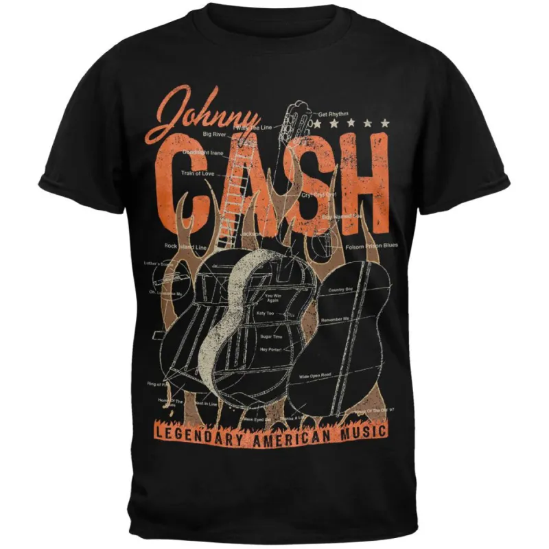 Johnny Cash - Guitar Diagram T-Shirt sold by Old Glory