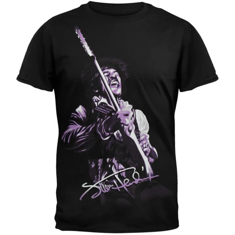 Jimi Hendrix- Guitar Jam Sketch Soft T-Shirt sold by Old Glory