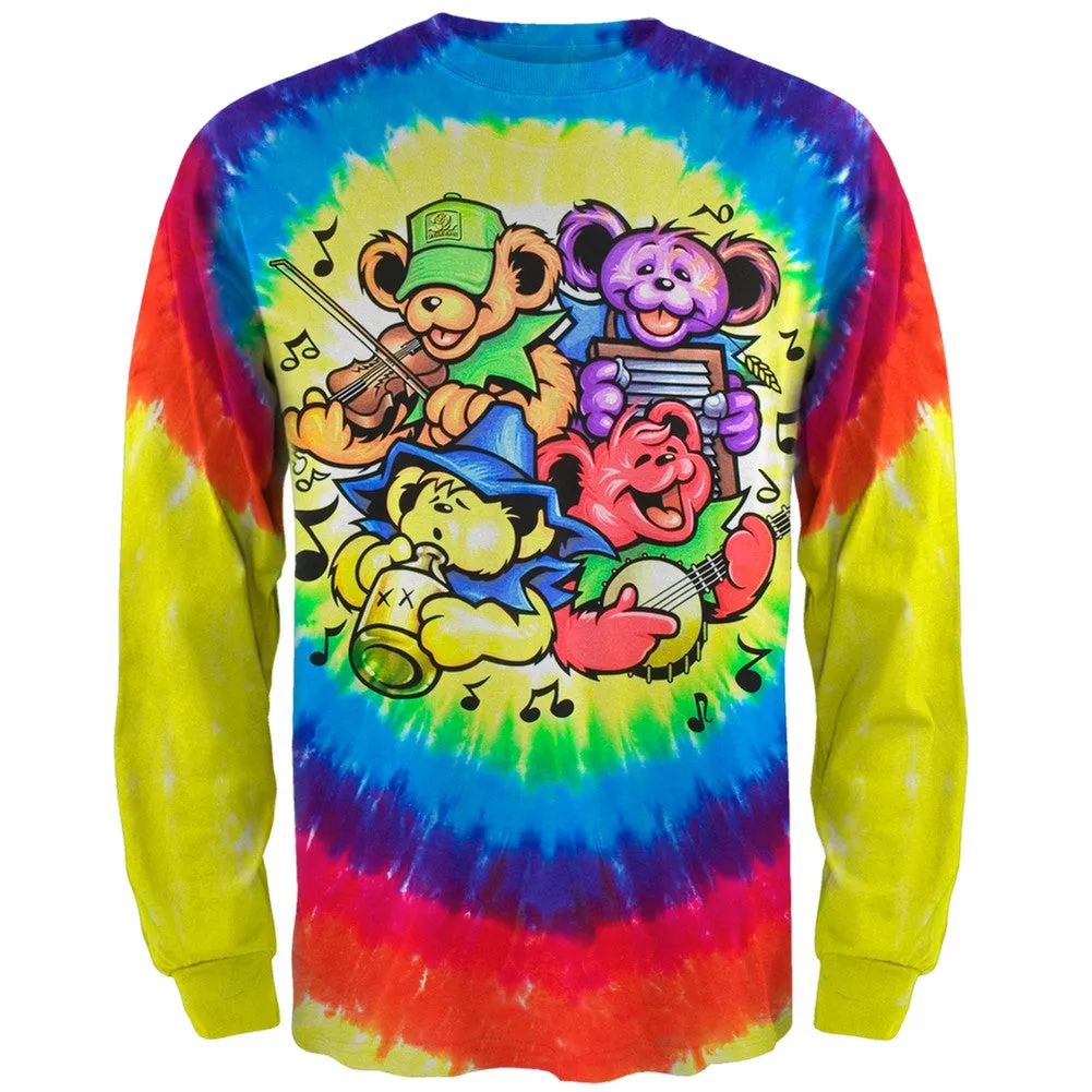 Grateful Dead Dancing Bear Jamboree Tie Dye Mens Long Sleeve T Shirt sold by Old Glory