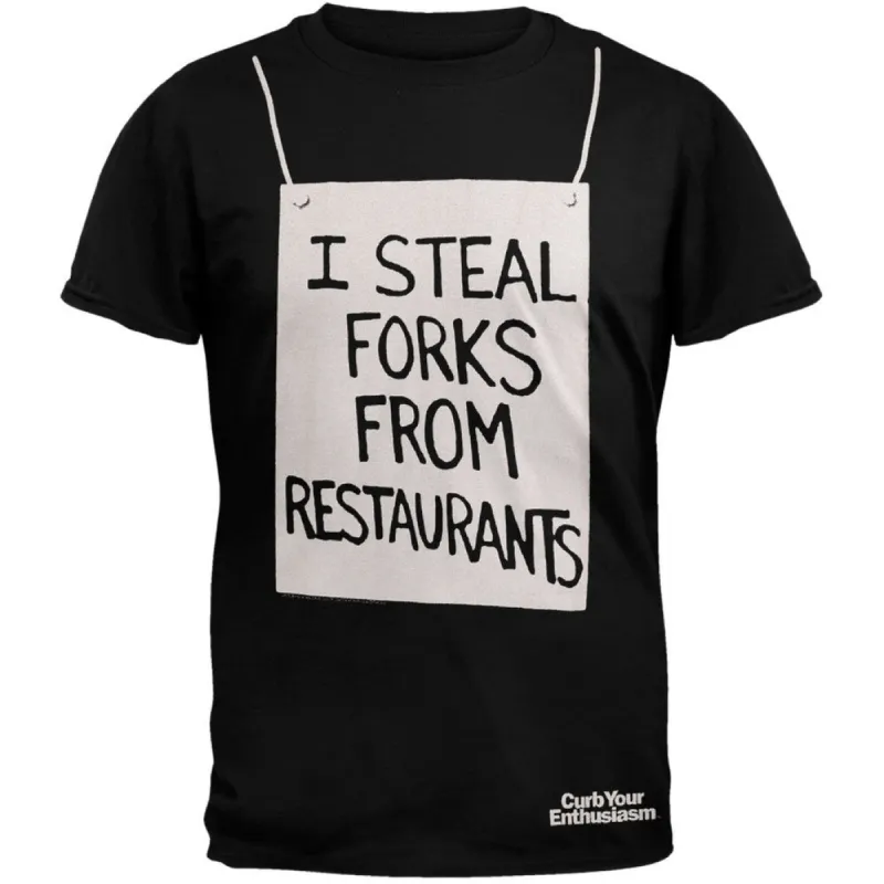 Curb Your Enthusiasm - I Steal Forks Soft T-Shirt sold by Old Glory