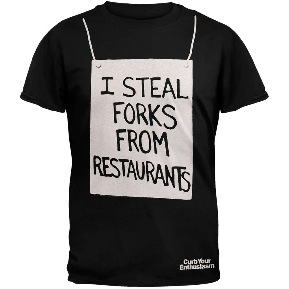 Curb Your Enthusiasm - I Steal Forks Soft T-Shirt sold by Old Glory