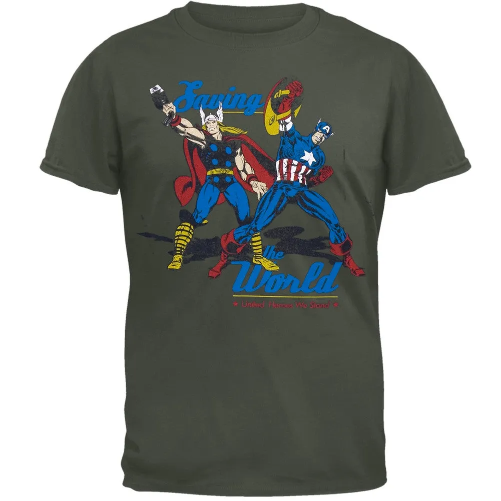 Marvel Heroes - Defending Earth Soft T-Shirt sold by Old Glory
