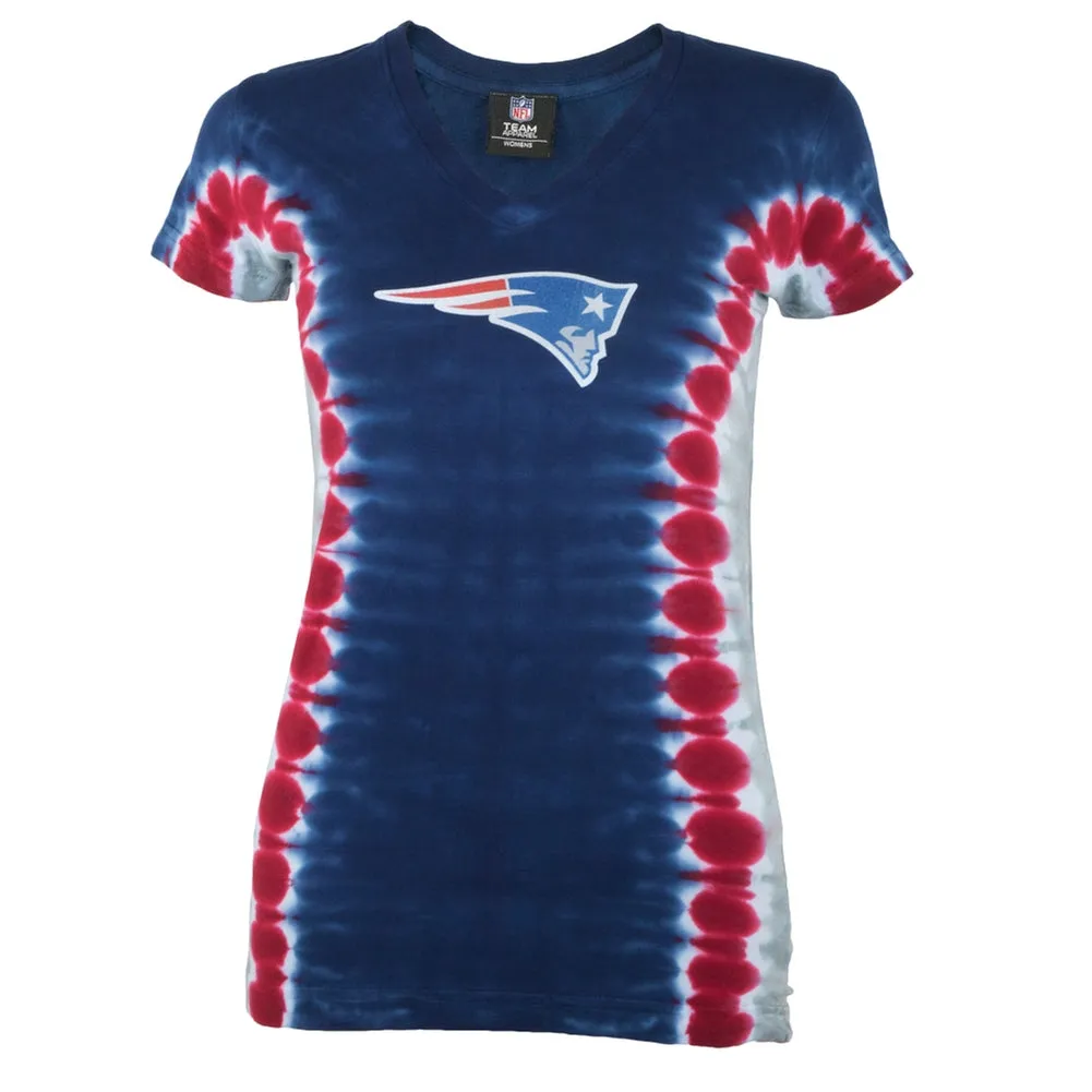 New England Patriots - Logo Juniors Tie Dye V-Neck T-Shirt sold by Old Glory