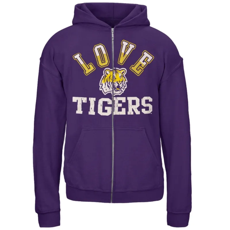 LSU Tigers - Glitter Love Girls Juvy Zip Hoodie sold by Old Glory