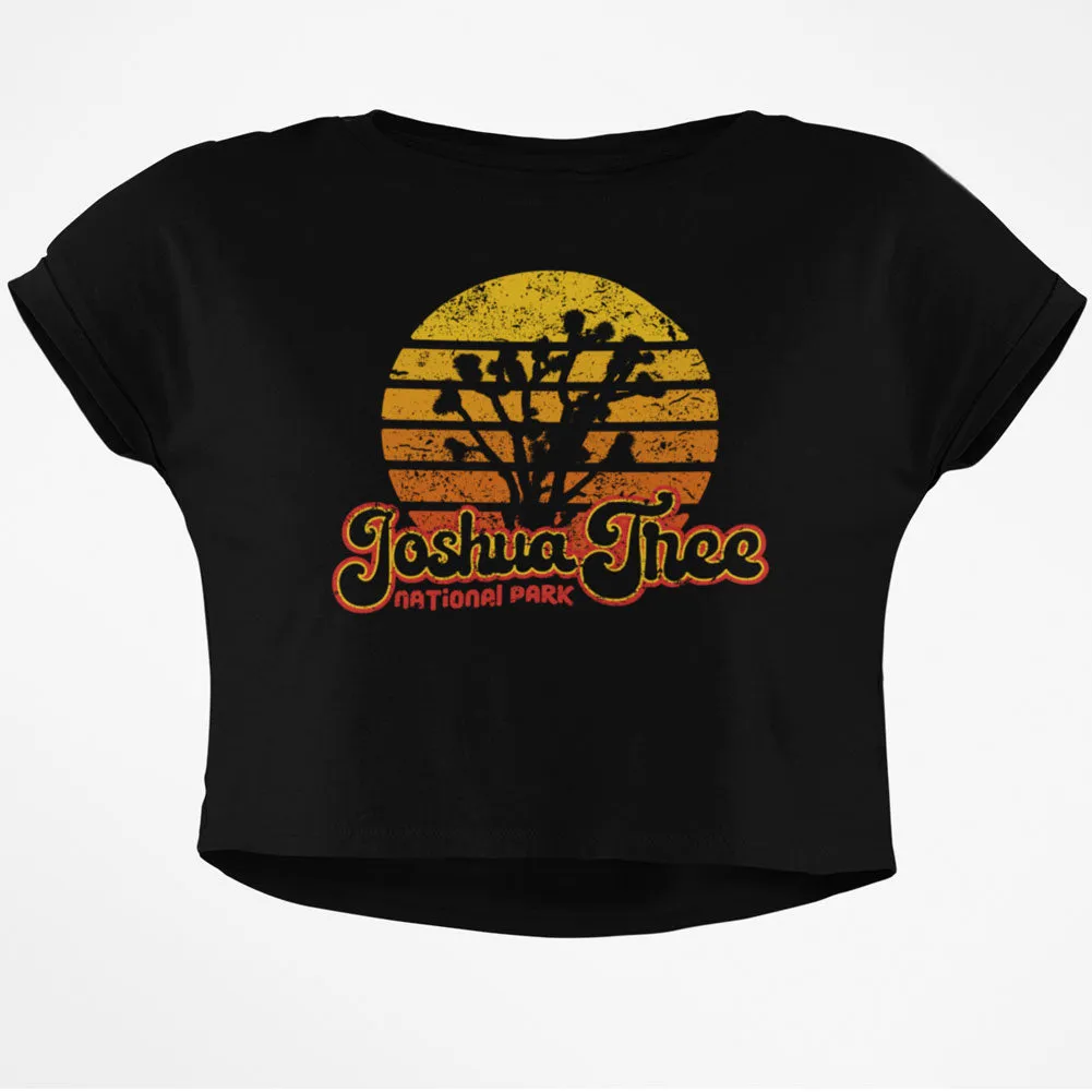 National Park Retro 70s Sunset Joshua Tree Junior Boxy Crop Top T Shirt sold by Old Glory product image thumbnail 3