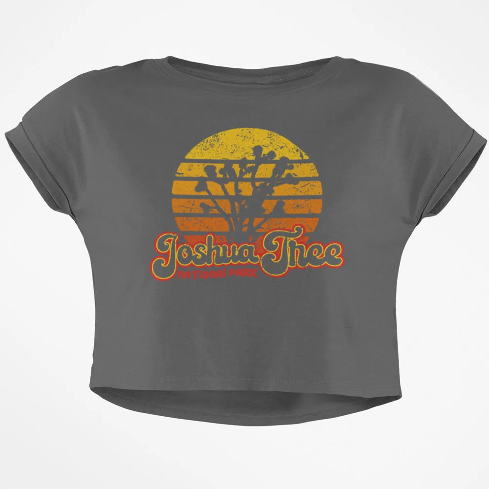 National Park Retro 70s Sunset Joshua Tree Junior Boxy Crop Top T Shirt sold by Old Glory product image thumbnail 2
