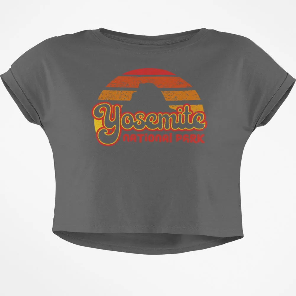 National Park Retro 70s Sunset Yosemite Junior Boxy Crop Top T Shirt sold by Old Glory product image thumbnail 2