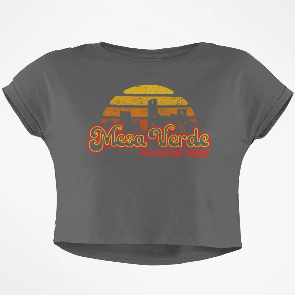 National Park Retro 70s Sunset Mesa Verde Junior Boxy Crop Top T Shirt sold by Old Glory product image thumbnail 2