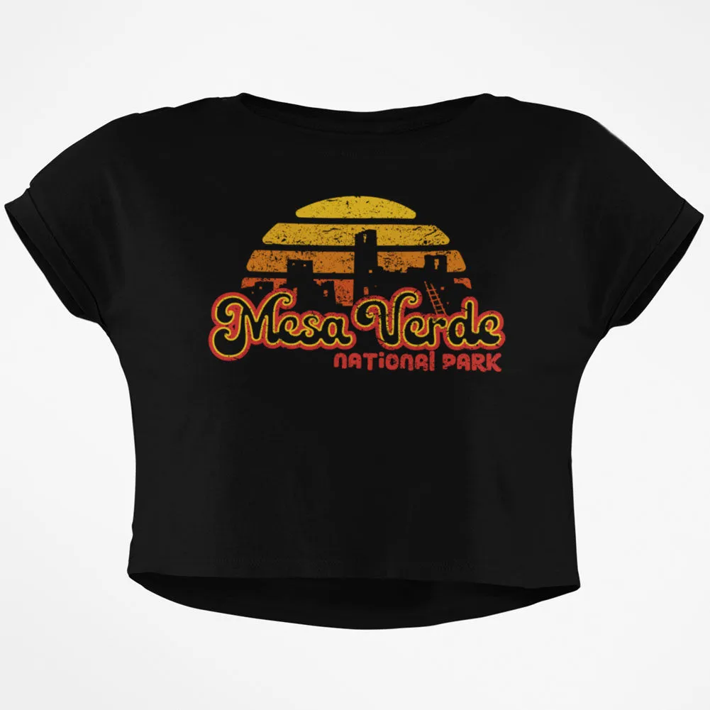 National Park Retro 70s Sunset Mesa Verde Junior Boxy Crop Top T Shirt sold by Old Glory product image thumbnail 3
