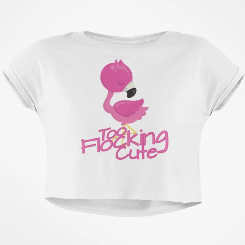 Flamingo Too Flocking Cute Junior Boxy Crop Top T Shirt sold by Old Glory