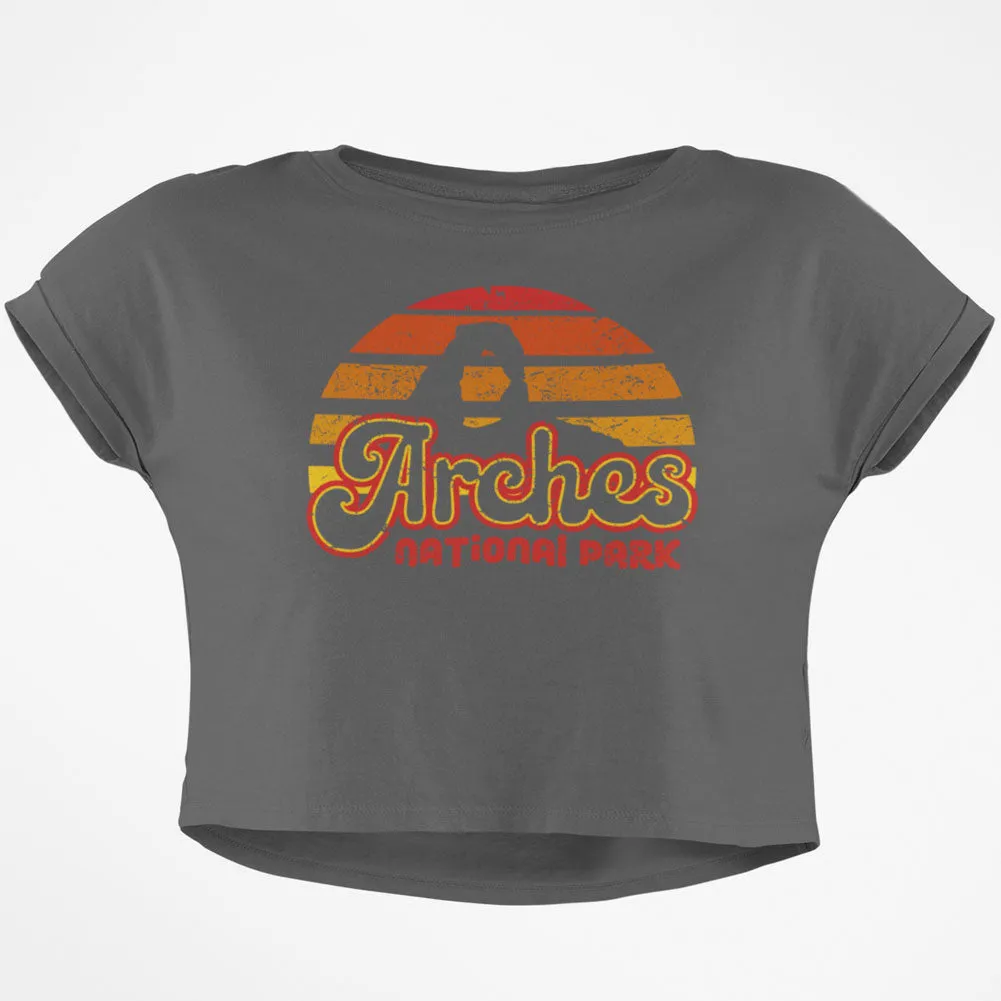 National Park Retro 70s Sunset Arches Junior Boxy Crop Top T Shirt sold by Old Glory product image thumbnail 2