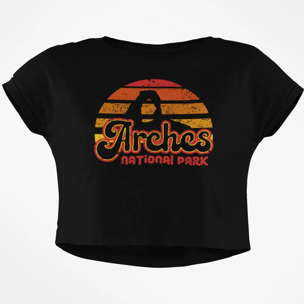 National Park Retro 70s Sunset Arches Junior Boxy Crop Top T Shirt sold by Old Glory product image thumbnail 3